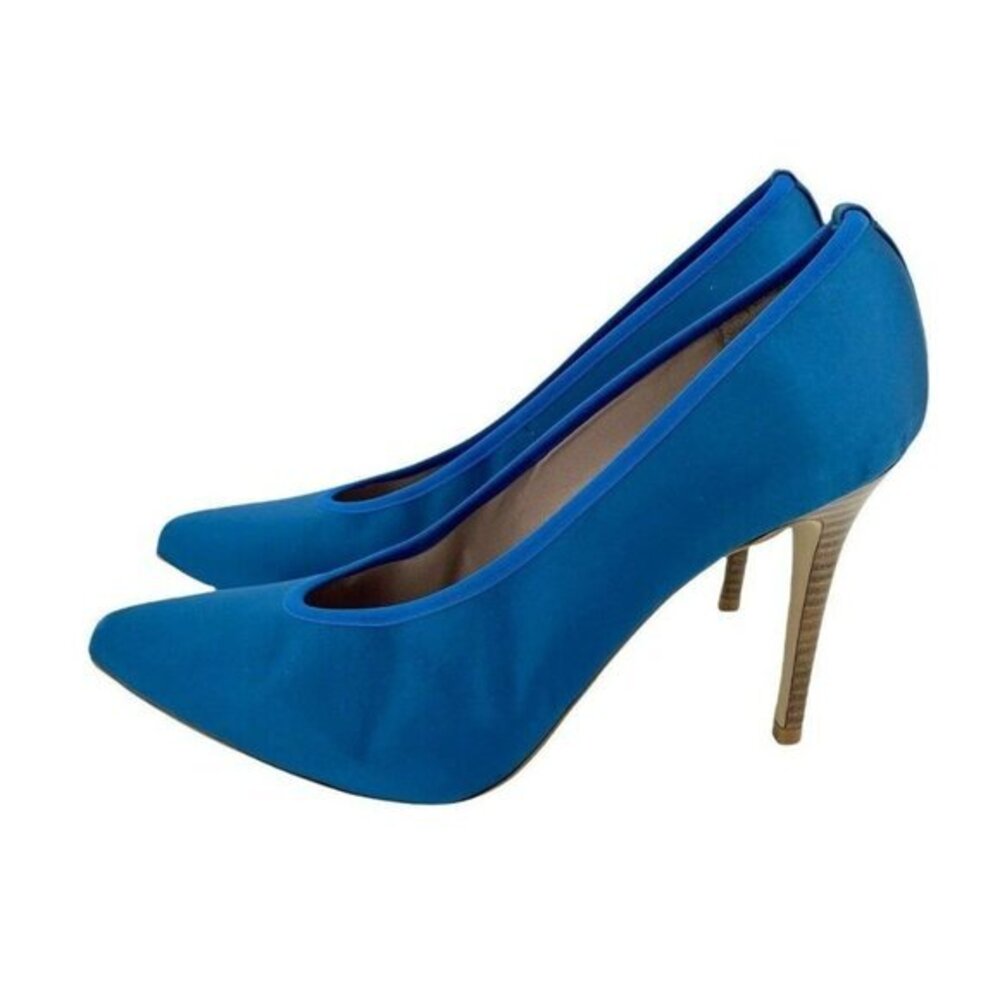 Daniele Ancarani Blue Satin Pumps Pointed Toe Stiletto High Heels 41 EU 10.5 US